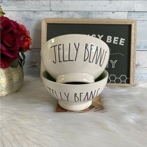 Rae Dunn JELLY BEANS Green Bowls Set Of 2